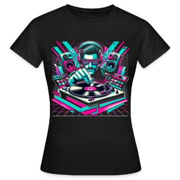 Music Design Disco Music Festival Chemise EDM House - T-shirt Femme - noir - Devant - AI Model Female 172 dark (172cm)