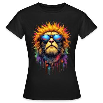 Dj Erdmännchen Katze mit Sonnenbrille T-Shirt - Frauen T-Shirt - Schwarz - Vorne - AI Model Female 172 dark (172cm)