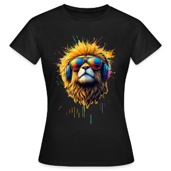 Dj Erdmännchen Katze mit Sonnenbrille T-Shirt - Frauen T-Shirt - Schwarz - Vorne - AI Model Female 172 dark (172cm)
