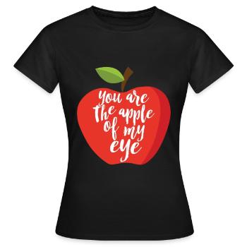 Liebe Apfel Obst AugeSpruch Sprüche Geschenk Idee - Frauen T-Shirt - Schwarz - Vorne - AI Model Female 172 dark (172cm)
