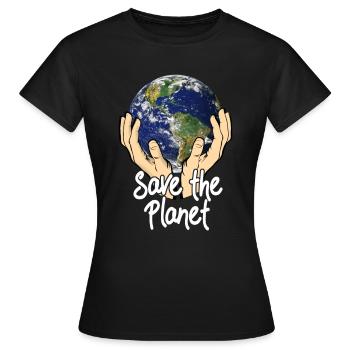 Save The Planet - Frauen T-Shirt - Schwarz - Vorne - AI Model Female 172 dark (172cm)