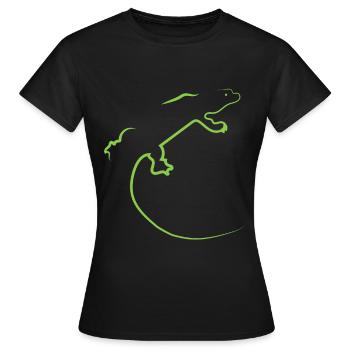 Echse - Frauen T-Shirt - Schwarz - Vorne - AI Model Female 172 dark (172cm)