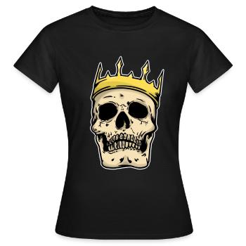 King Skull Fantasy Horror Gothic Dark King Dark - Frauen T-Shirt - Schwarz - Vorne - AI Model Female 172 dark (172cm)