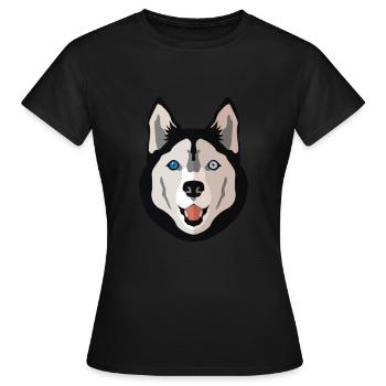 Husky - T-shirt Femme - noir - Devant - AI Model Female 172 dark (172cm)