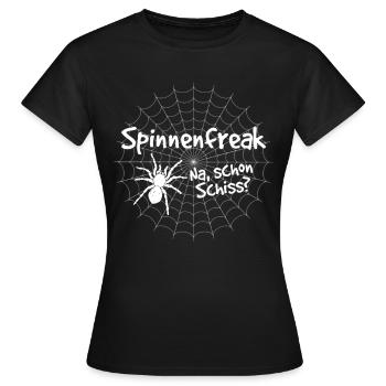 Spinnenfreak | Arachno Spinne Tarantel Geschenk - Frauen T-Shirt - Schwarz - Vorne - AI Model Female 172 dark (172cm)