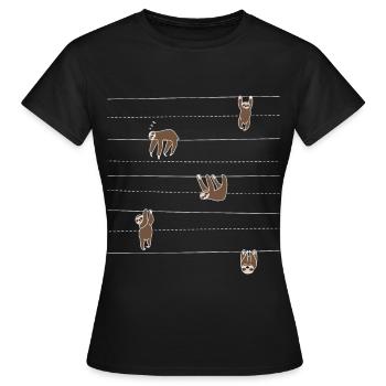 Faultier Muster Geschenkidee für Faultierfans - Frauen T-Shirt - Schwarz - Vorne - AI Model Female 172 dark (172cm)