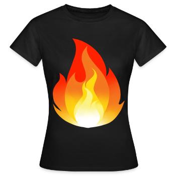 Feuer Inferno Flamme Cartoon Inferno Brand feurig - Frauen T-Shirt - Schwarz - Vorne - AI Model Female 172 dark (172cm)