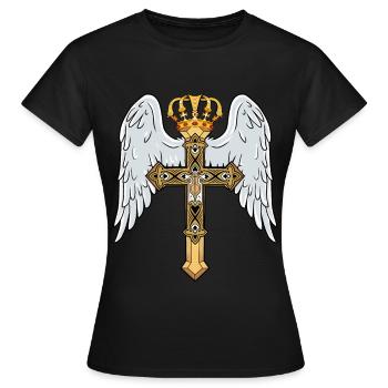 Croix céleste avec couronne - T-shirt Femme - noir - Devant - AI Model Female 172 dark (172cm)