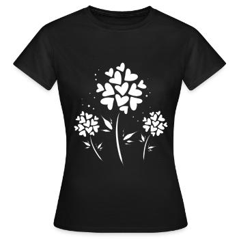 Fleur blanche - T-shirt Femme - noir - Devant - AI Model Female 172 dark (172cm)