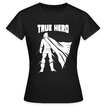 Held - Frauen T-Shirt - Schwarz - Vorne - AI Model Female 172 dark (172cm)