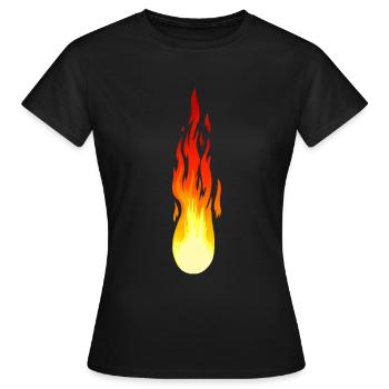 Flame Feuer Komet Inferno Brand feurig Hitze - Frauen T-Shirt - Schwarz - Vorne - AI Model Female 172 dark (172cm)