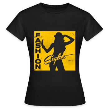 Fashion Stylist - Women's T-Shirt - black - Front - AI Model Female 172 dark (172cm)