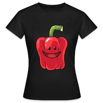 Poivrons poivrons légumes végétal alimentaire - T-shirt Femme - noir - Devant - AI Model Female 172 dark (172cm)