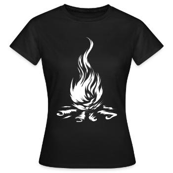 feu de camp - T-shirt Femme - noir - Devant - AI Model Female 172 dark (172cm)