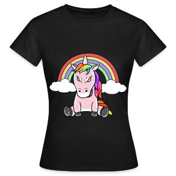 Licorne Licorne Fantasy Grimmig Mal - T-shirt Femme - noir - Devant - AI Model Female 172 dark (172cm)