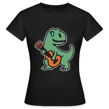Guitare Gittariste Dino Music Music School - T-shirt Femme - noir - Devant - AI Model Female 172 dark (172cm)