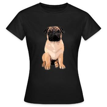 Pug Pug Pug - Women's T-Shirt - black - Front - AI Model Female 172 dark (172cm)