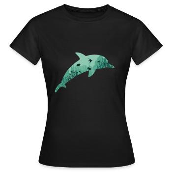 Dauphin dauphin - T-shirt Femme - noir - Devant - AI Model Female 172 dark (172cm)