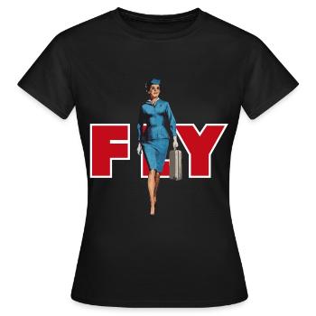 Hôtesse de l’air Hôtesse de l’air héroïne de l’air - T-shirt Femme - noir - Devant - AI Model Female 172 dark (172cm)