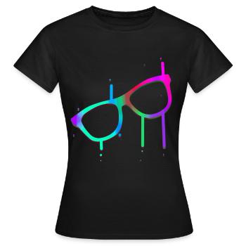 Lunettes - T-shirt Femme - noir - Devant - AI Model Female 172 dark (172cm)