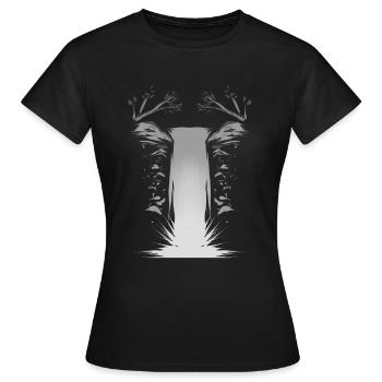 Chute d’eau - T-shirt Femme - noir - Devant - AI Model Female 172 dark (172cm)