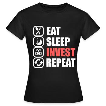 Stocks Money Bourse de Bourse Dividendes Finance Gift - T-shirt Femme - noir - Devant - AI Model Female 172 dark (172cm)