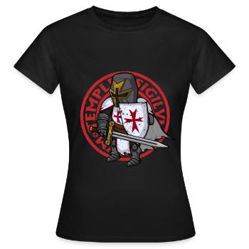 Crusader Knight Christianity Christian Crusade - Women's T-Shirt - black - Front - AI Model Female 172 dark (172cm)