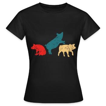 Porc - T-shirt Femme - noir - Devant - AI Model Female 172 dark (172cm)