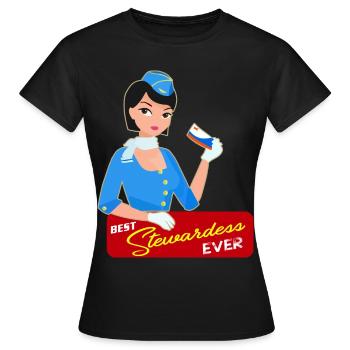 Hôtesse de l'air cadeau - T-shirt Femme - noir - Devant - AI Model Female 172 dark (172cm)