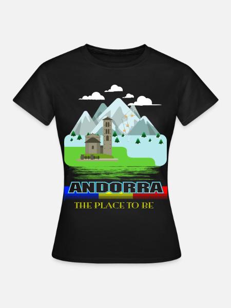 Andorra La Vella Principado Enano Europa. - Camiseta mujer - negro