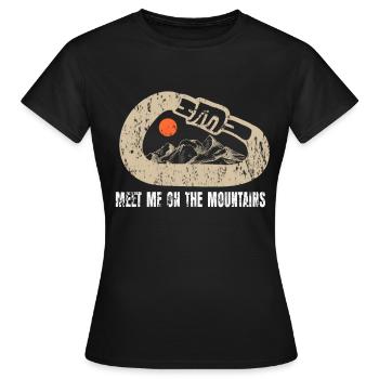 Cadeau sommet sommet mousqueton montagnes - T-shirt Femme - noir - Devant - AI Model Female 172 dark (172cm)