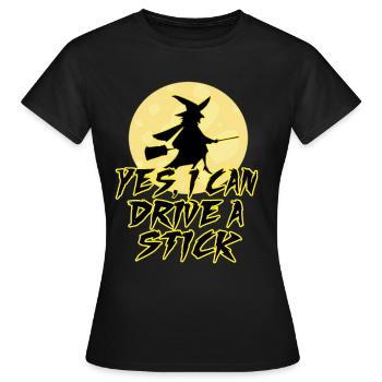 Hexe Zauberei Hexerei Halloween Besen - Frauen T-Shirt - Schwarz - Vorne - AI Model Female 172 dark (172cm)