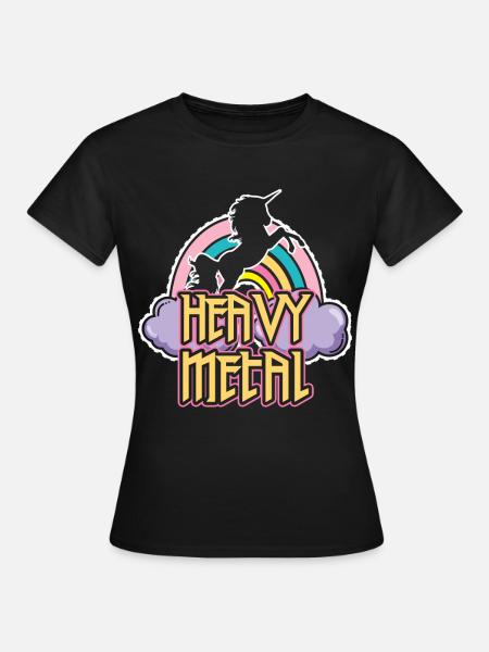 Einhorn Heavy Metall - Frauen T-Shirt - Schwarz