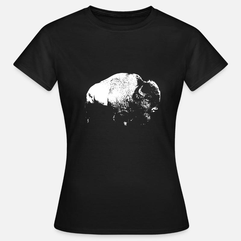 Bison Büffel - Frauen T-Shirt - Schwarz