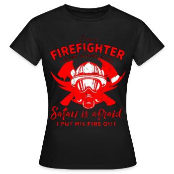 Firefighter hero Firefighter devil fear - Women's T-Shirt - black - Front - AI Model Female 172 dark (172cm)