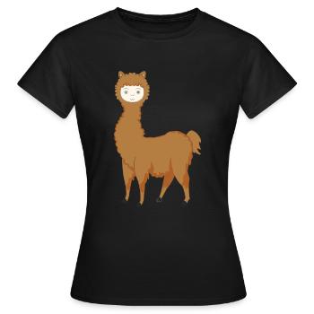 Lama Alpagas Mignon Mignon Mignon Mignon Lamafan - T-shirt Femme - noir - Devant - AI Model Female 172 dark (172cm)