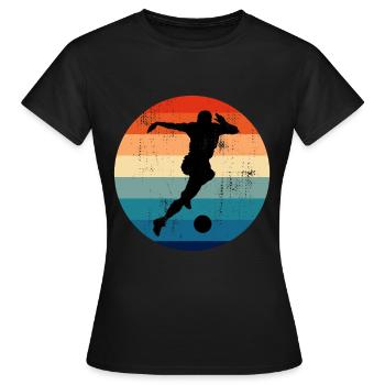 Fussball Spieler Soccer Stürmer Elfmeter - Frauen T-Shirt - Schwarz - Vorne - AI Model Female 172 dark (172cm)