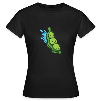 Doux Bohême Haricots Pois Mignon soja - T-shirt Femme - noir - Devant - AI Model Female 172 dark (172cm)