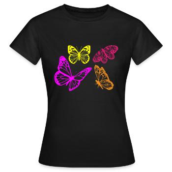 Papillons papillons - T-shirt Femme - noir - Devant - AI Model Female 172 dark (172cm)