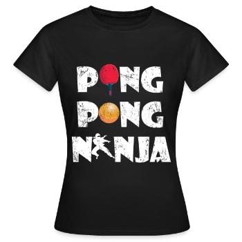 Ping Pong - Frauen T-Shirt - Schwarz - Vorne - AI Model Female 172 dark (172cm)