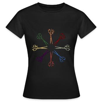 Salon de coiffure Salon de coiffure Salon de coiffure Coiffure Coiffure - T-shirt Femme - noir - Devant - AI Model Female 172 dark (172cm)