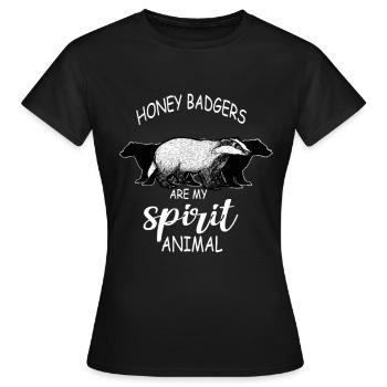 Honey Badger Honey Badger Forest Wildlife - Women's T-Shirt - black - Front - AI Model Female 172 dark (172cm)