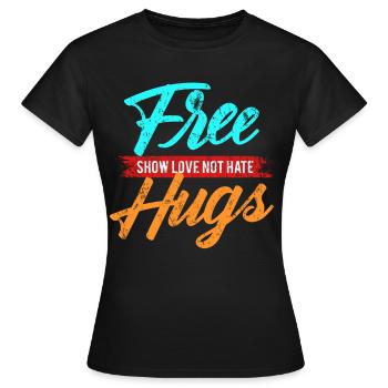 Umarmung Liebe - Frauen T-Shirt - Schwarz - Vorne - AI Model Female 172 dark (172cm)
