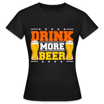 Bier Trinker Alkoholiker - Frauen T-Shirt - Schwarz - Vorne - AI Model Female 172 dark (172cm)
