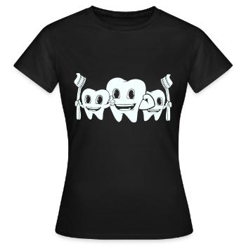 Dents Brosse à dents Dents de sagesse Dents de lait - T-shirt Femme - noir - Devant - AI Model Female 172 dark (172cm)