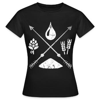 Bier Genuss Hopfen Alkohol Geschenkidee - Frauen T-Shirt - Schwarz - Vorne - AI Model Female 172 dark (172cm)