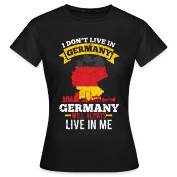 Allemagne - T-shirt Femme - noir - Devant - AI Model Female 172 dark (172cm)