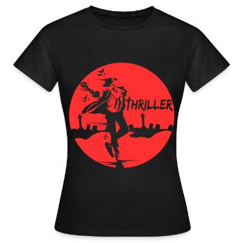 Thriller Friedhof Halloween Verkleidung Krimi - Frauen T-Shirt - Schwarz - Vorne - AI Model Female 172 dark (172cm)