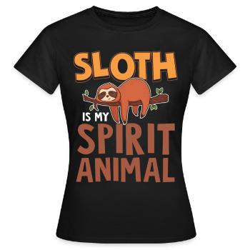 Le paresseux est mon animal spirituel - T-shirt Femme - noir - Devant - AI Model Female 172 dark (172cm)