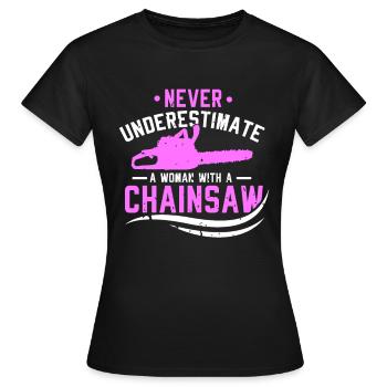 T-shirt tronçonneuse - T-shirt Femme - noir - Devant - AI Model Female 172 dark (172cm)